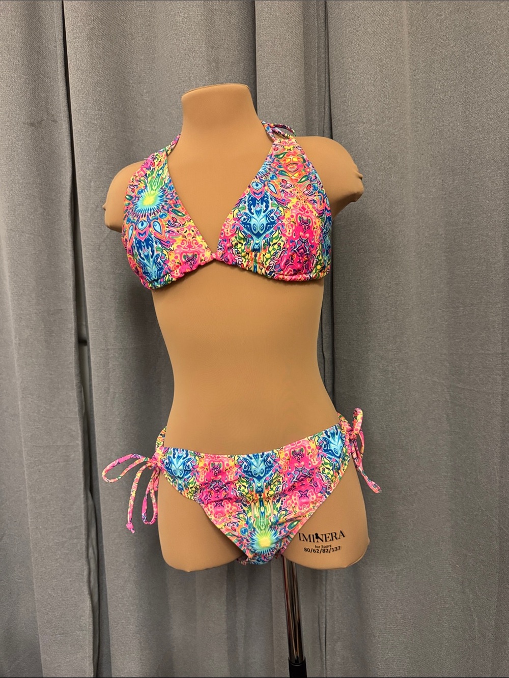 Multicolor Tie-Side Halter Bikini